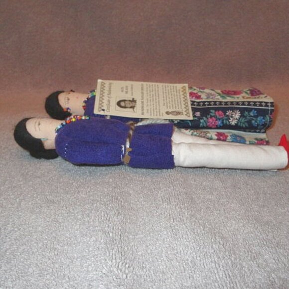 Vtg Handcrafted Navajo Doll Set Of 2 Man & Woman Traditional Clothes Alta Silago - Picture 5 of 9
